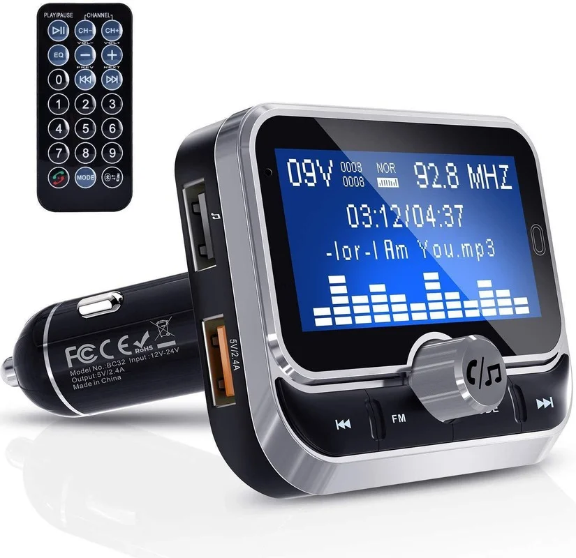 

Car FM Transmitter With Remote Control 1.8" LCD Bluetooth MP3 Player Dual USB Car Charger Handsfree FM Modulator
