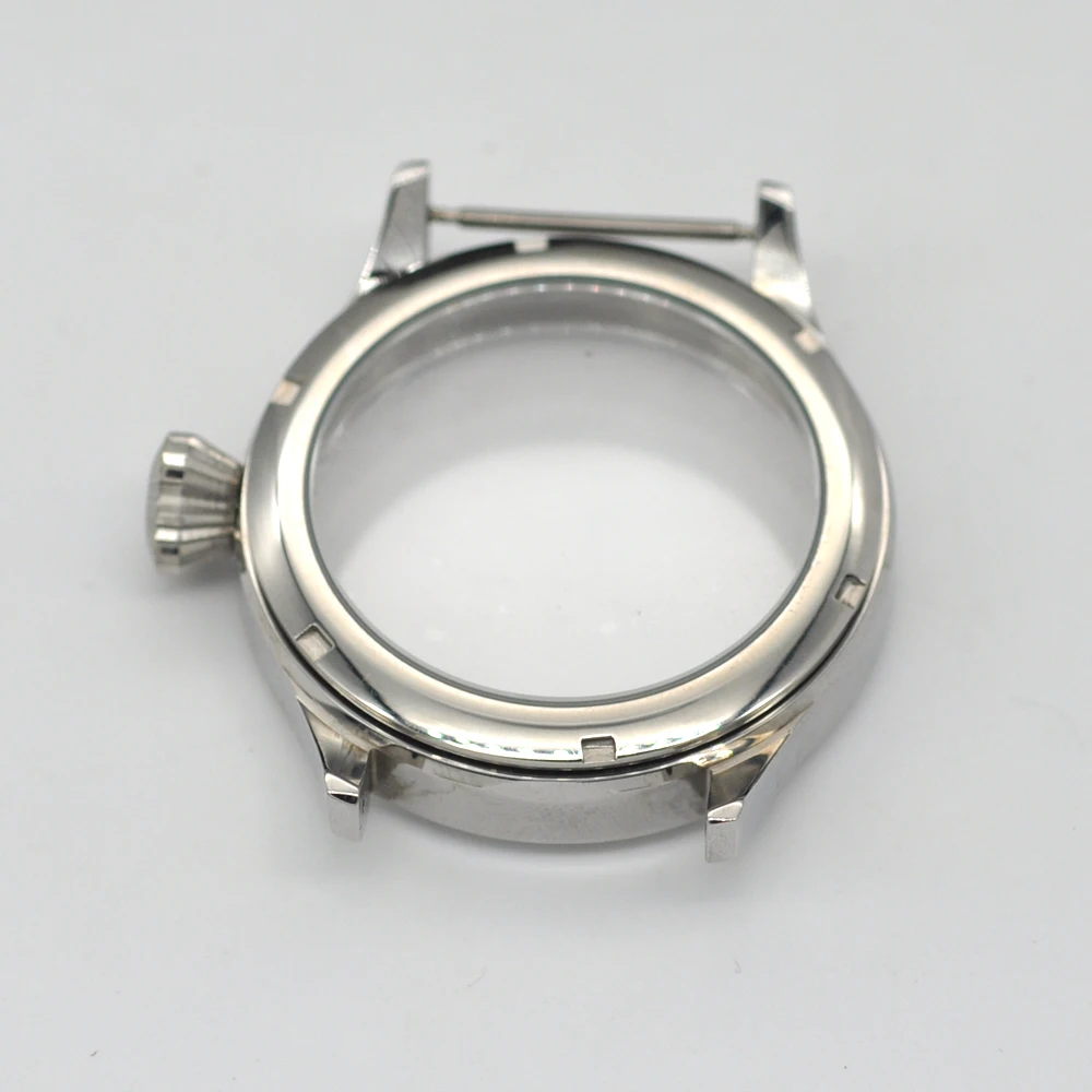 

Corgeut 43mm Sapphire Glass polished stainless steel Case Fit 6497/6498 movement SS