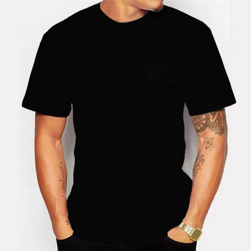 

2021 new solid color T-shirt men's pure cotton trendy fashion