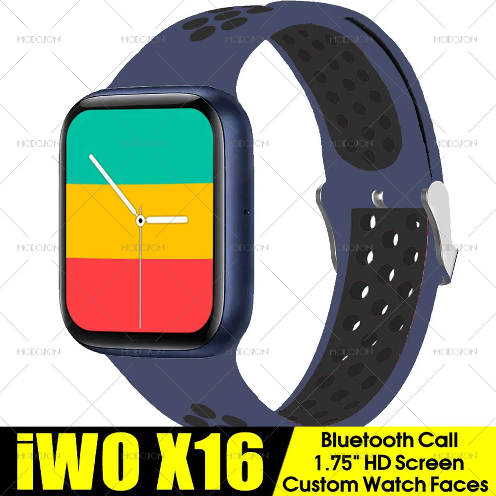 Смарт часы iwo X16 Series 6 1 75 дюйма Bluetooth пульсометр кровяное давление|Смарт-часы| |