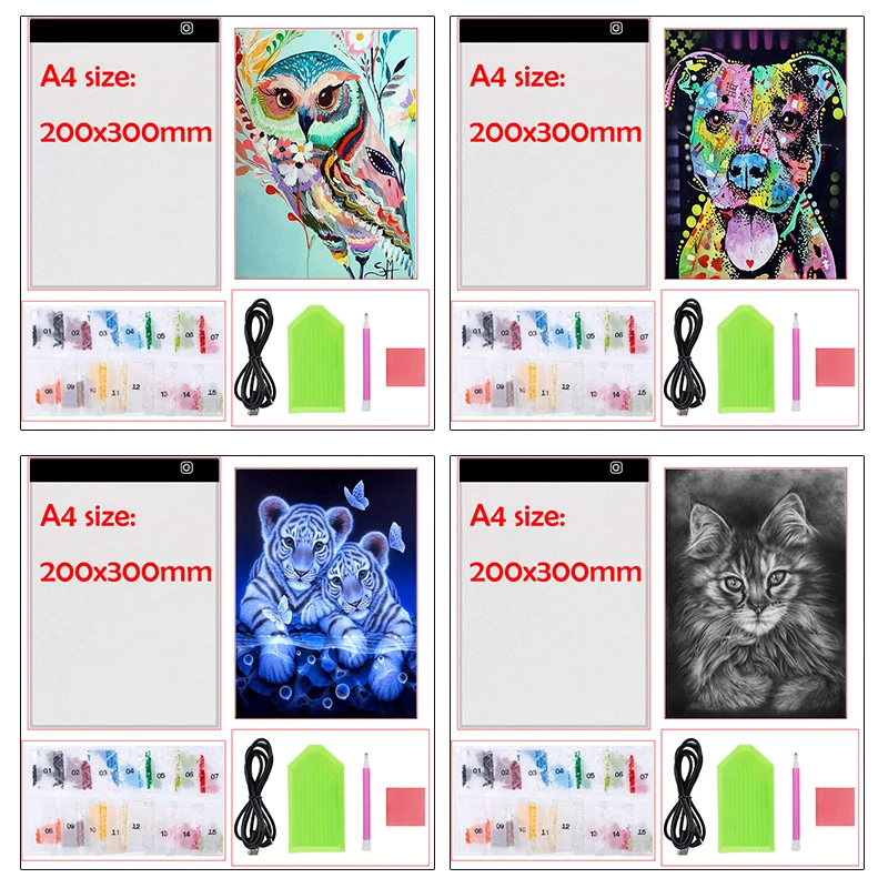 Ультратонкий портативный светодиодный Диммируемый трассировщик A4/коробка/доска