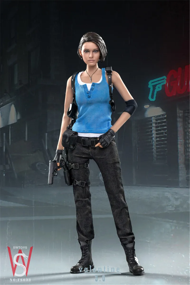 

Best Sell 1/6th SWTOYS FS033 Resident Of Evil Police Woman Jill Weapon Gun Pistol With Holster Model For Doll Soldier Collection