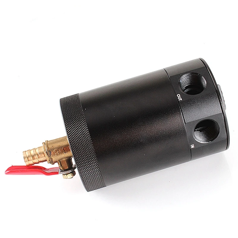 Oil Catch Can 2-Port Tank Reservoir with Drain Valve Breather Baffled Universal | Автомобили и мотоциклы