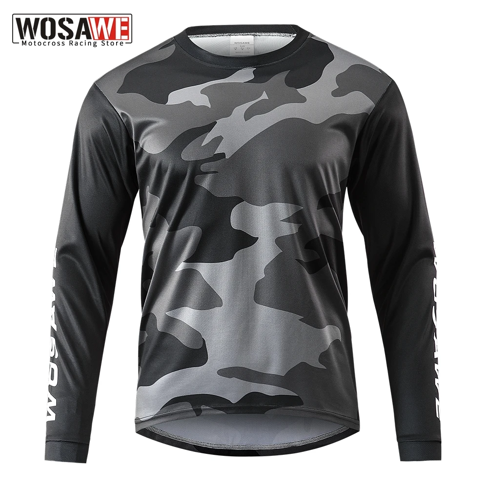 

WOSAWE Men's Motocross Jerseys Mountain Bike MTB Shirts Off-Road Motorcycle Jersey Downhill Sportwear Racing Bike Jersey Tops