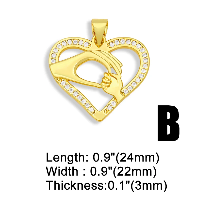 OCESRIO кубический цирконий золотое ожерелье-сердце амулеты для изготовления