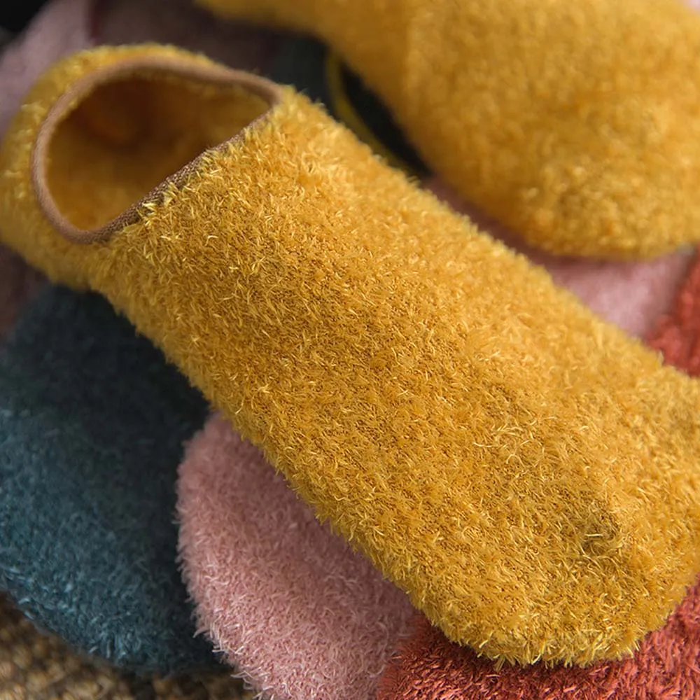 

Home Warm Floor Velvet Socks Women Autumn Winter Boat Socks Home Low Cut Ankle Socks Thicken Hairy Soft Socks for Ladies