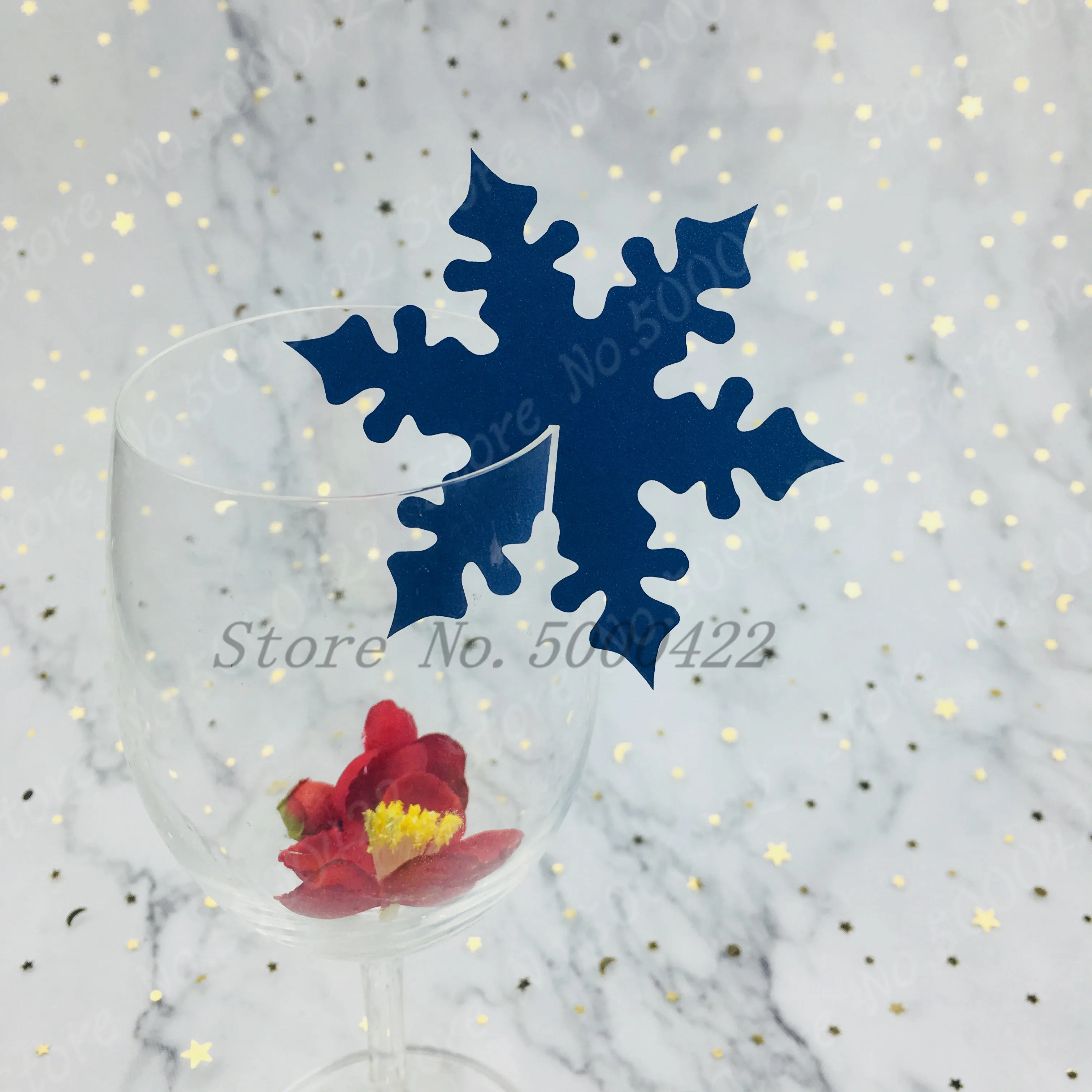 50 шт. Снежинка имя карты Рождественская лазерная резка стол знак вина стекло Имя