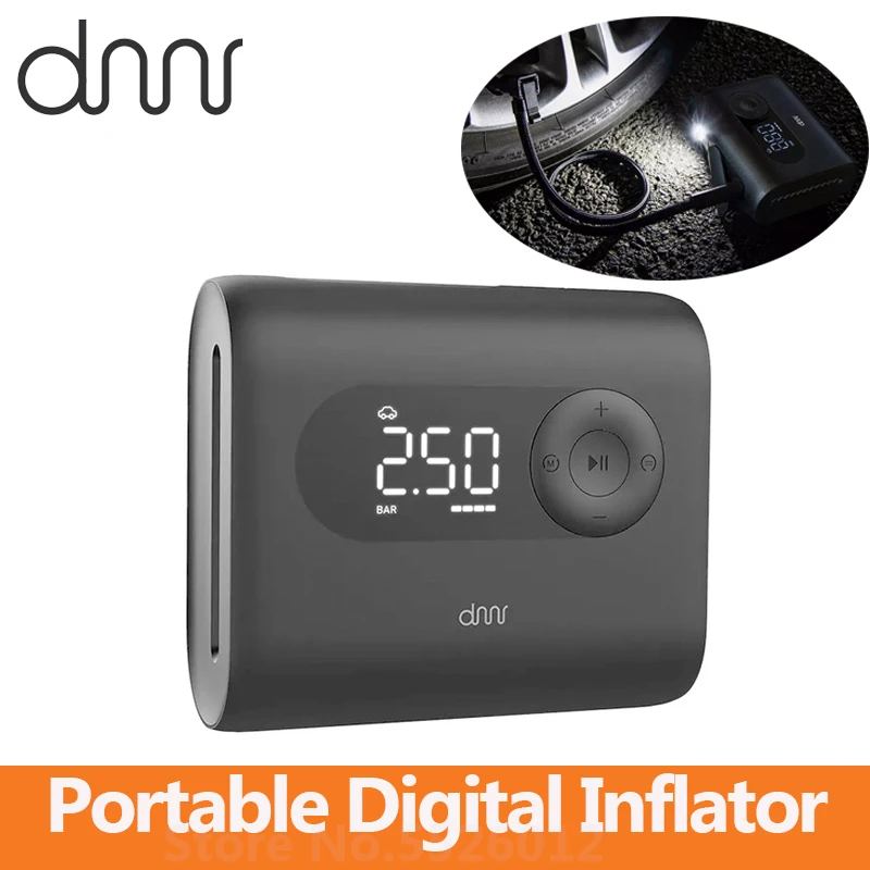 Dimi Портативный воздушный компрессор с светодиодный освещение цифровой шинный