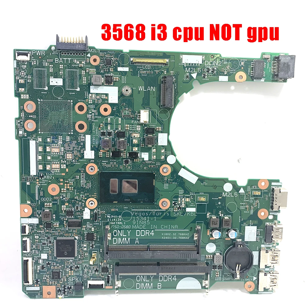 

Really Stock for DELL 3568 Motherboard I3-6006U 0HWGWK SR2UW with VGA Not GPU 100% Test Good Working Box Packing DDR3 Inspiron