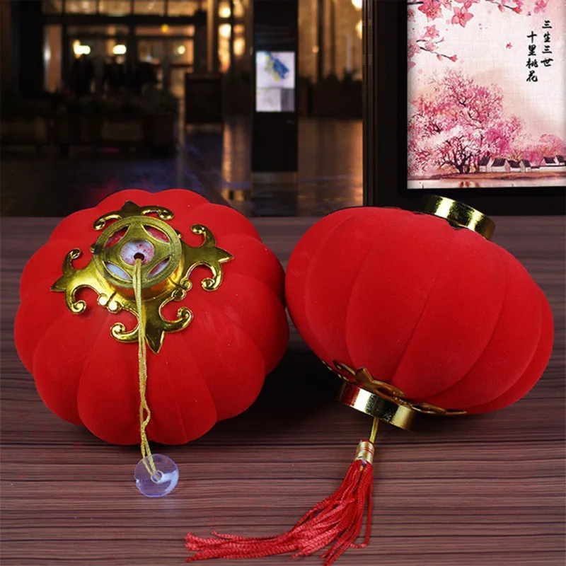 16 шт./упак. из ткани с бархатным покрытием небольшой Фонари подвесное украшение