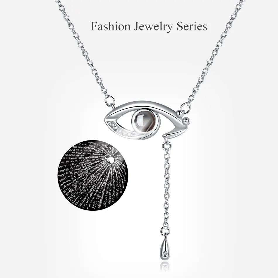 Турецкий глаз проекция 100 языков я люблю тебя ожерелье для женщин серебро 925 пробы