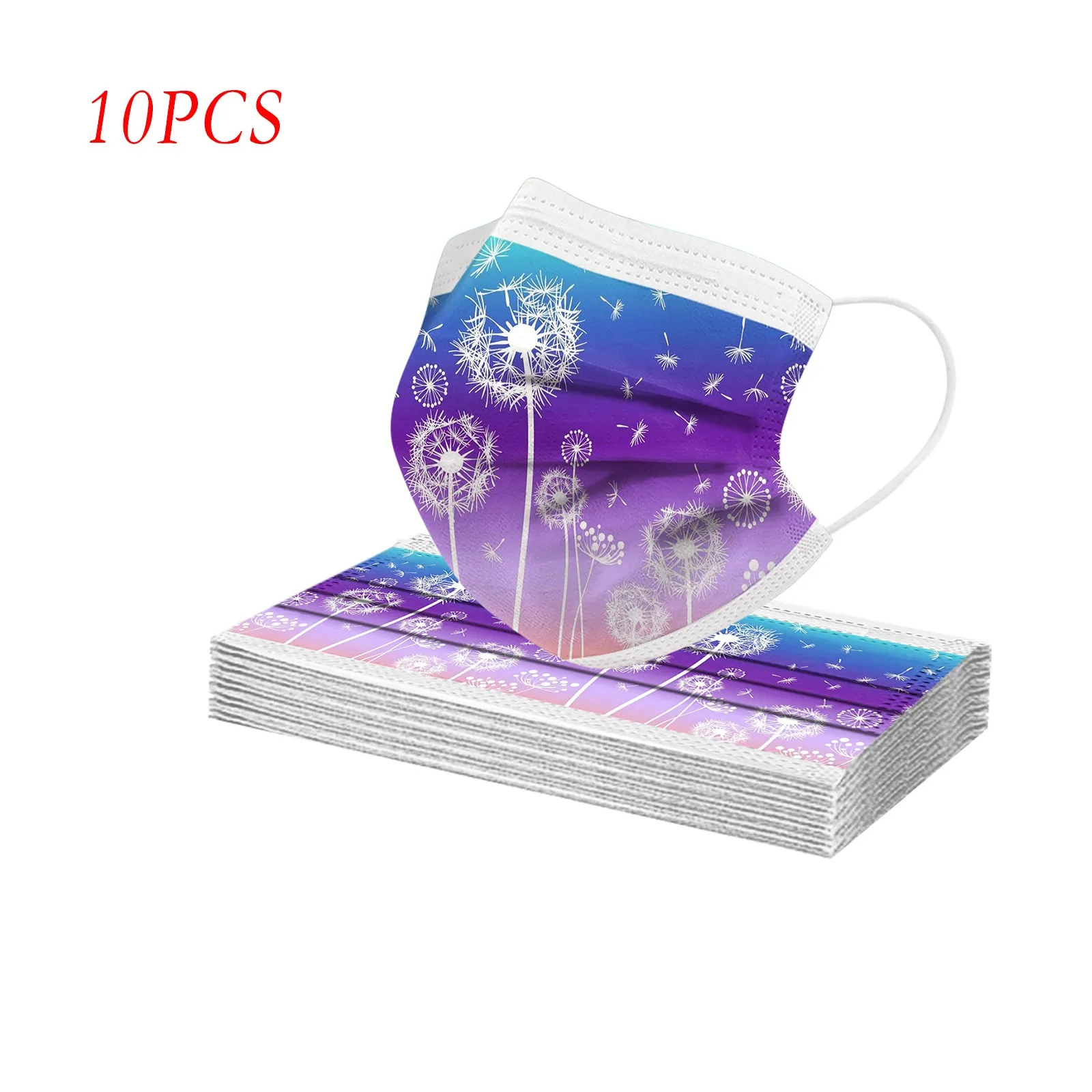 

50pcs Adult Disposable Masks Fashion Face Mask 3ply Hygiene Earloop Mask Mascarillas Elegant Flower Prints Mouth Cover