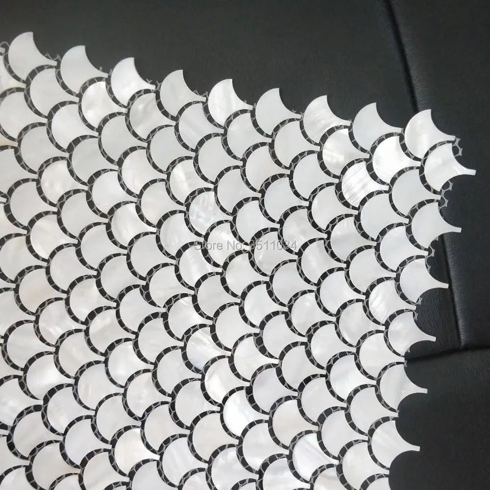 1 коробка 11 шт. креативная Веерная форма натуральная белая ракушка мозаичная