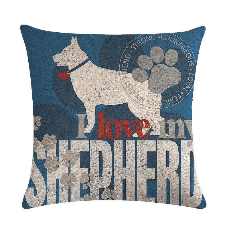 Cushion cover funny patterns cute dogs printed pillow letter printing for home decor cotton case | Дом и сад