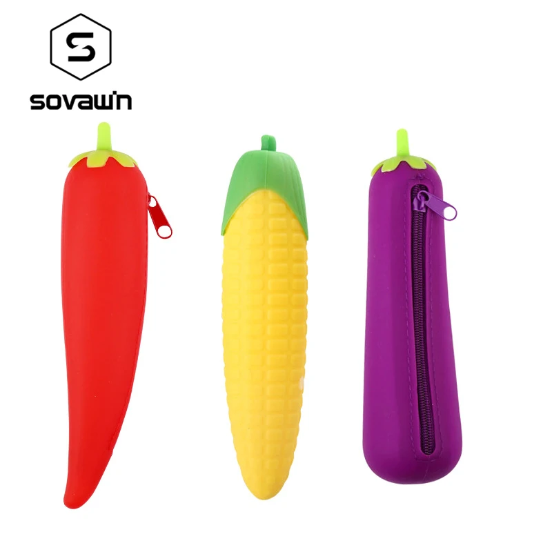 Пенал для мальчиков мягкий силиконовый чехол карандашей с растительным дизайном