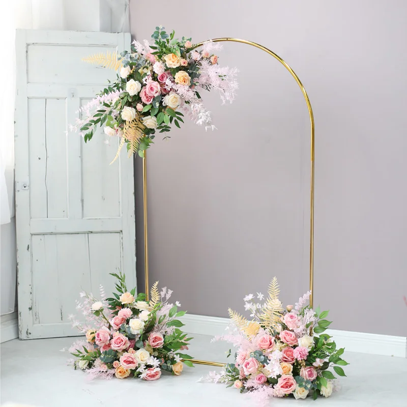 Arcos de boda de tubos de hierro en forma de n, soportes de flores de metal para boda, accesorios de fondo de flores artificiales, decoraciones de arco Bac, 1 juego = 3 piezas-1