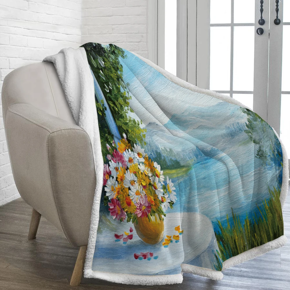 

Silstar Tex Christomas Blanket Flowers Fleece Blanket Plush 3d Printed for Adults Sofa Sherpa Fleece Bedspread Retro Pattern
