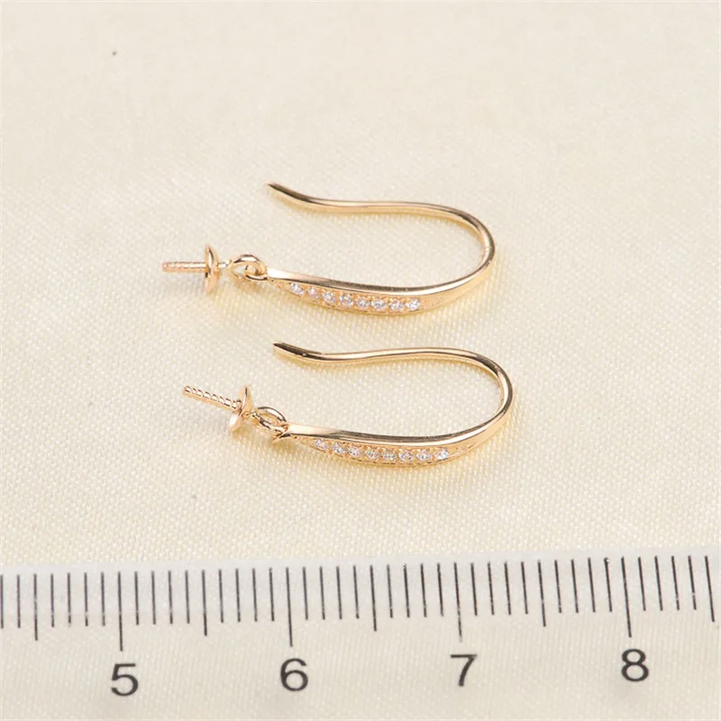 

Genuine 18K Yellow Gold Earrings Ear Hook Ear Line Earring Blank Bracket DIY For Women Earring Jewelry Accessories Bijoux