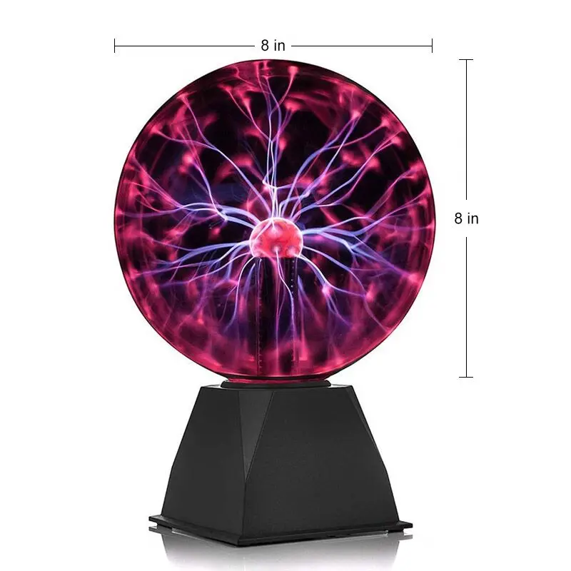 

8 inch Plasma Magic Ball Lamp Touch Electrostatic Sphere Plasma Bulb Light Novelty moon Table Lamp Christmas Lighting Decor Home