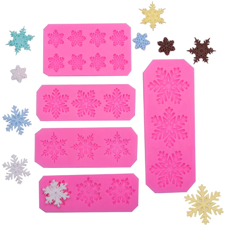 

Snowflake Series Shape Silicone Mold Fondant Christmas Decoration Tools Christmas Mold Birthday Cake Mold New Year Dessert DIY