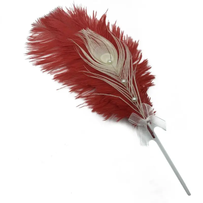 Натуральный перышко с жемчугом торт Топпер для дня рождения День Святого