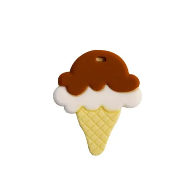 ice cream brown Безопасные Прорезыватели в виде единорога, Силиконовые Прорезыватели для младенцев, жевательные бусины, прорезывающие игрушки, не содержащие БИСФЕНОЛ, молярные Прорезыватели для зубов, уход за полостью рта - Цвет: ice cream brown