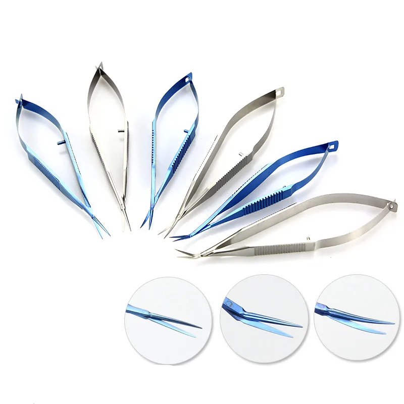 Титановые микроскопические инструменты 12 5 см микро ножницы зубчатые конъективы
