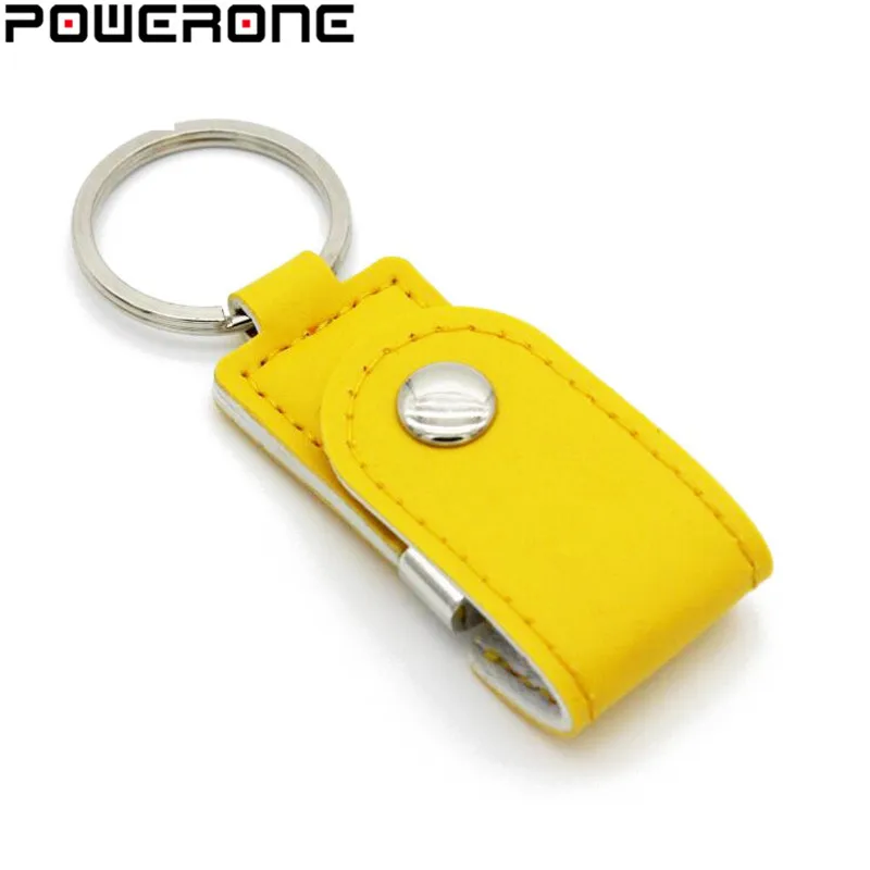 POWERONE металлический кожаный брелок Флешка usb флэш накопитель 64 ГБ 32 8 2 0