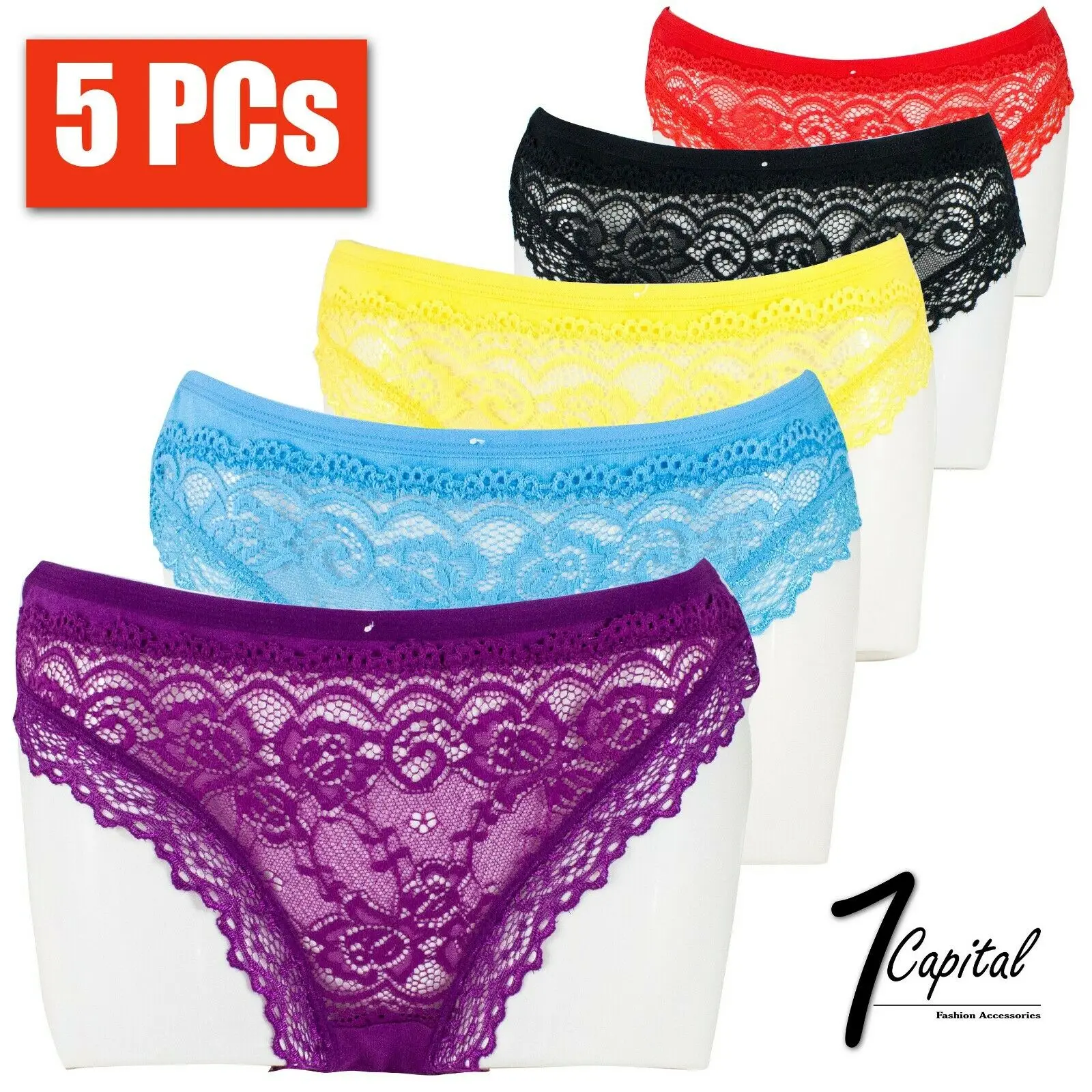 

5 шт., женские цветочные Кружевные Трусики-бикини