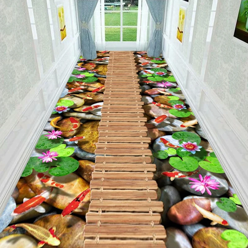 Маленький цветочный 3D ковер для дорожек длинный коридор рандомные ковры