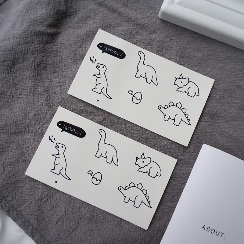 1 шт. Переводные татуировки для тела милый мультяшный динозавр яйцо кошка птица