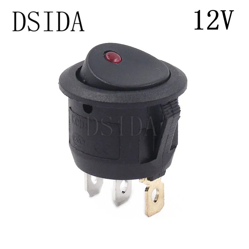 ON/OFF Round Rocker Switch LED illuminated Car Dashboard Dash Boat Van 12V 24V / 6A 250V / 10A 125V 2/3/4PIN Switch 20MM ON-OFF