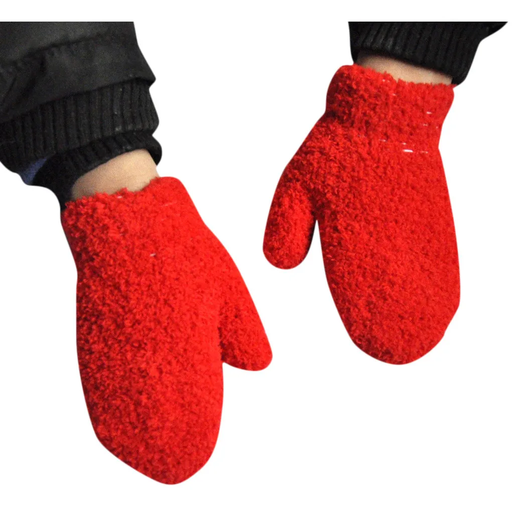 Детские зимние теплые вязаные милые перчатки для велоспорта скалолазания