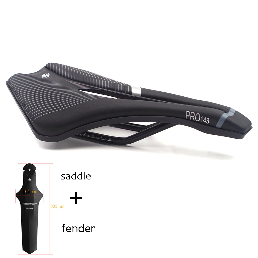 black with fender Легкое велосипедное седло MTB дорожный Горный TT TimeTrial Tri Triathlon Велосипедное гоночное седло PU дышащая мягкая подушка для сиденья - Цвет: black with fender