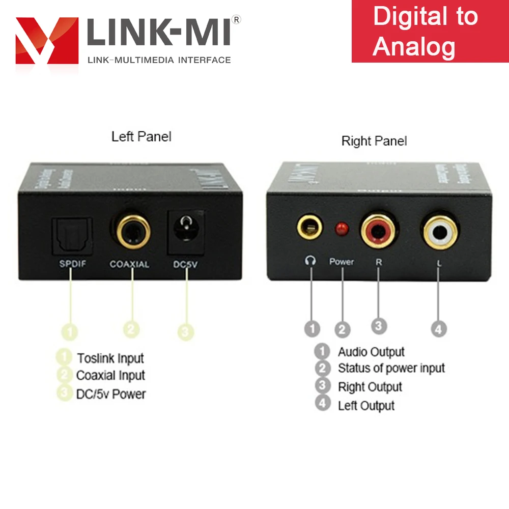 LINK MI цифро аналоговый аудиопреобразователь 3 5 мм аудио преобразователь
