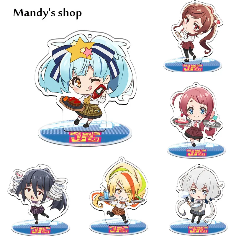 

Japan Hot New Anime Zombie land Saga Sakura Minamoto Ai Mizuno Cosplay Stand Figure Acrylic Keychain Charm Desk Decor Collection