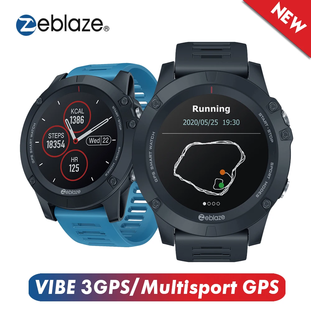 

Zeblaze VIBE 3GPS Multisport Smartwatch 1.3-Inches IPS Color Touchscreen Smart Watches IP67 Waterproof Tracker Sport Watch Men