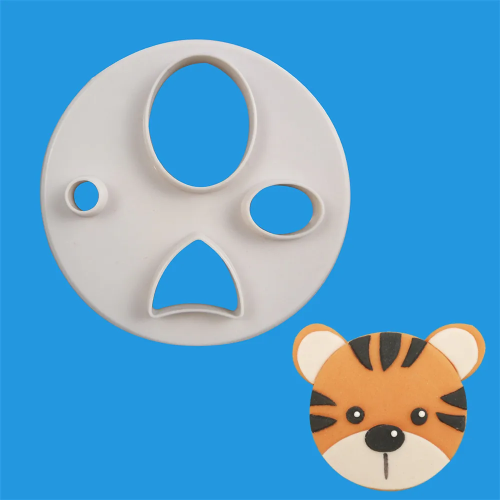 3D мультфильм тигр силиконовые формы DIY Детские вечерние кексы Topper инструменты