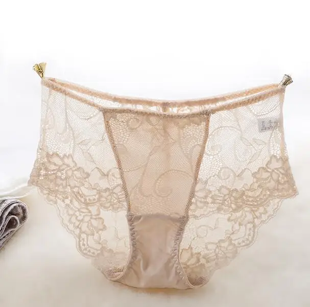 1 шт. женские кружевные трусики из натурального шелка|Женские трусики| |