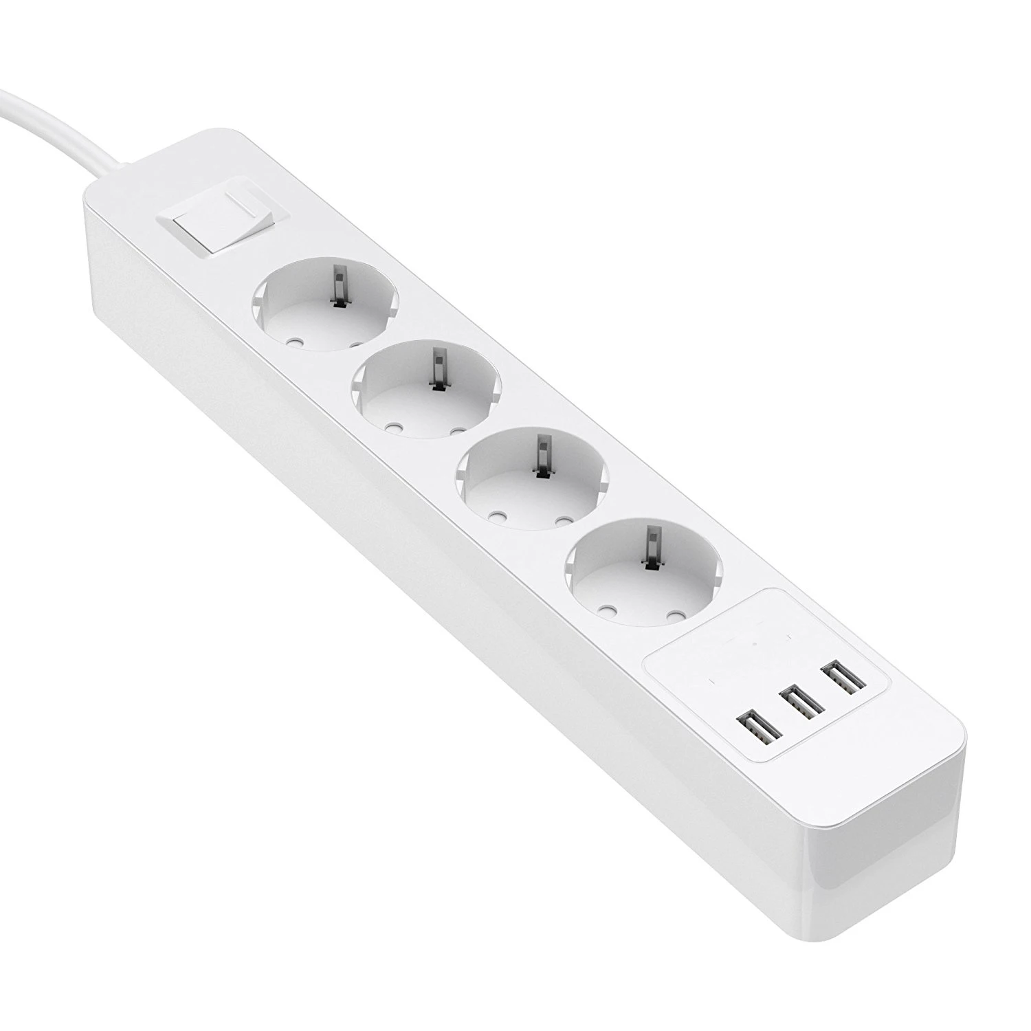 4 OUTLETS 3 USB Мощность полосы Стабилизатор напряжения 3/4/5 EU переменного тока розетки розетка с зарядка через usb Порты и разъёмы Защита от перенапряжения 1,5 м кабель-удлинитель - Цвет: 4 OUTLETS 3 USB