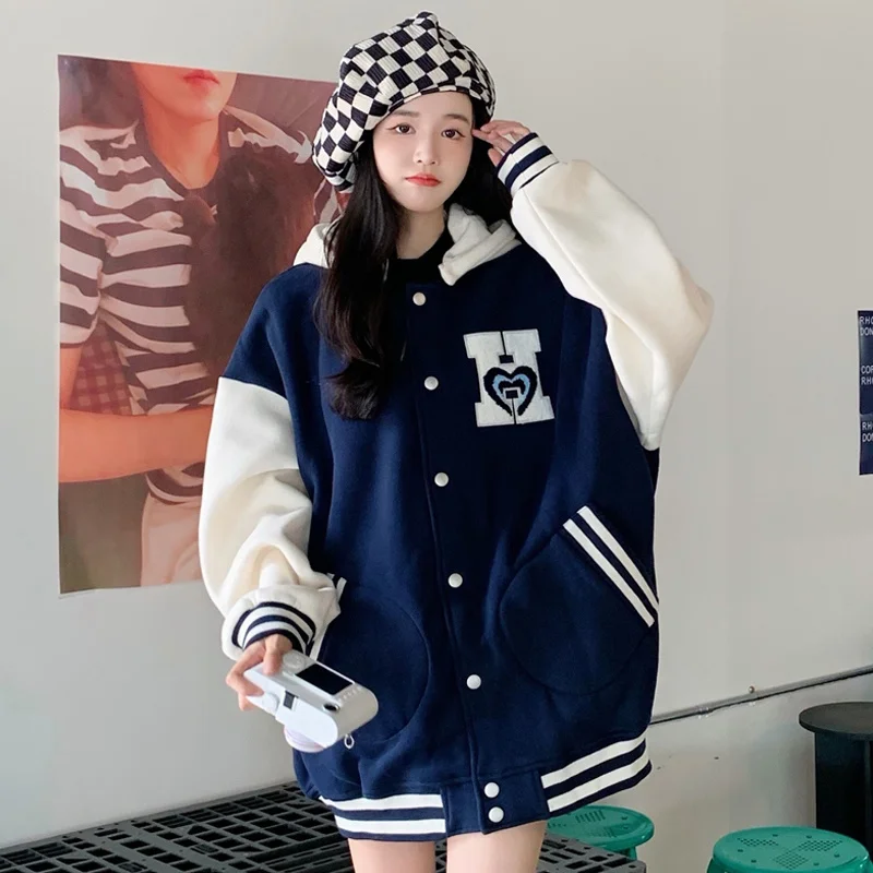Бейсбольная куртка женское платье Утепленное зимнее универсальное новинка 2021