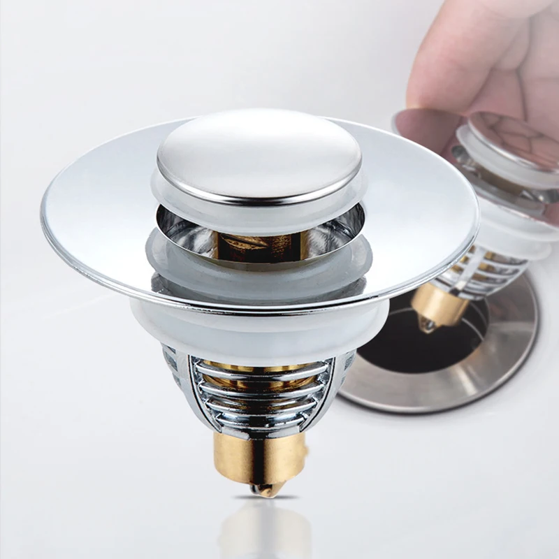 Universal Stainless Steel Pop-Up Bounce Core Basin Drain Filter Hair Catcher Shower Sink Strainer Bath Stopper Bathroom Tool |