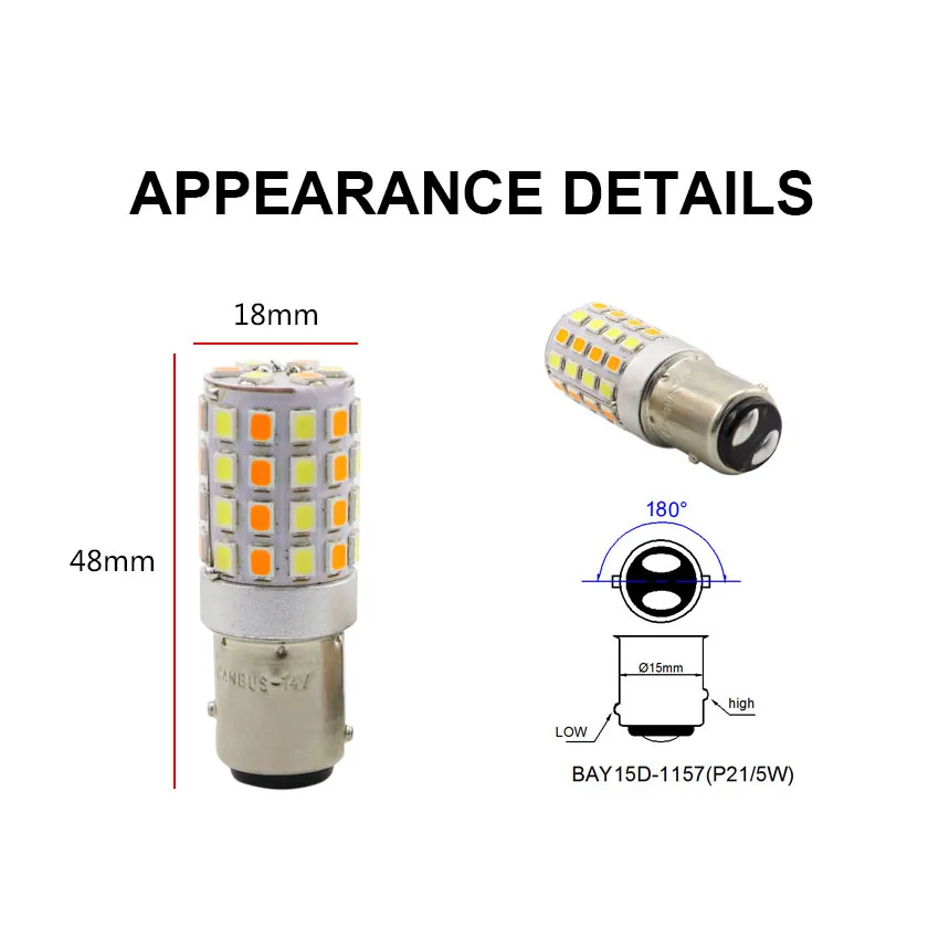Светодиодная лампа для дневных ходовых огсветильник AMYWNTER 1157 P21/5W 1156 led Canbus 12 В