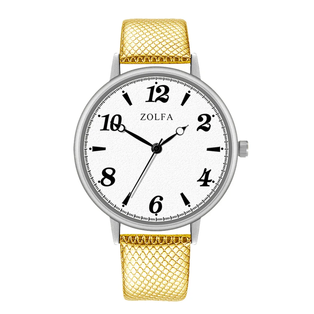 Часы наручные женские кварцевые с кожаным ремешком водонепроницаемые #10 |