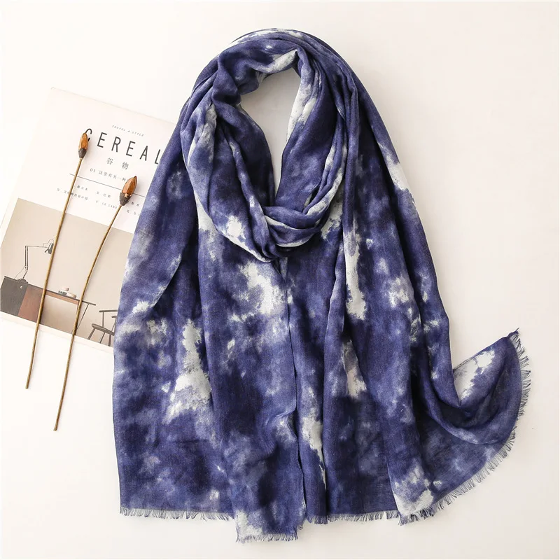 

Unique china Design Soft Scarf for Women Vintage Pattern Hijab Female Solid Color Shawl Wrap NEW
