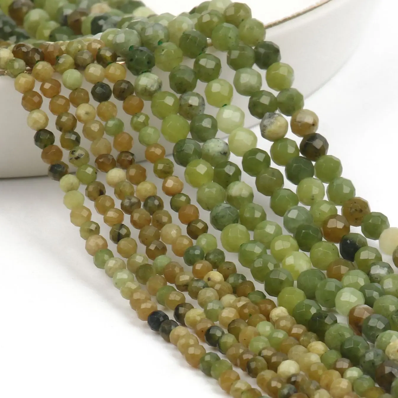 

Граненые круглые бусины из нефрита с натуральным цветком для изготовления ювелирных изделий, браслетов, ожерелий, серег, дизайнерские аксе...