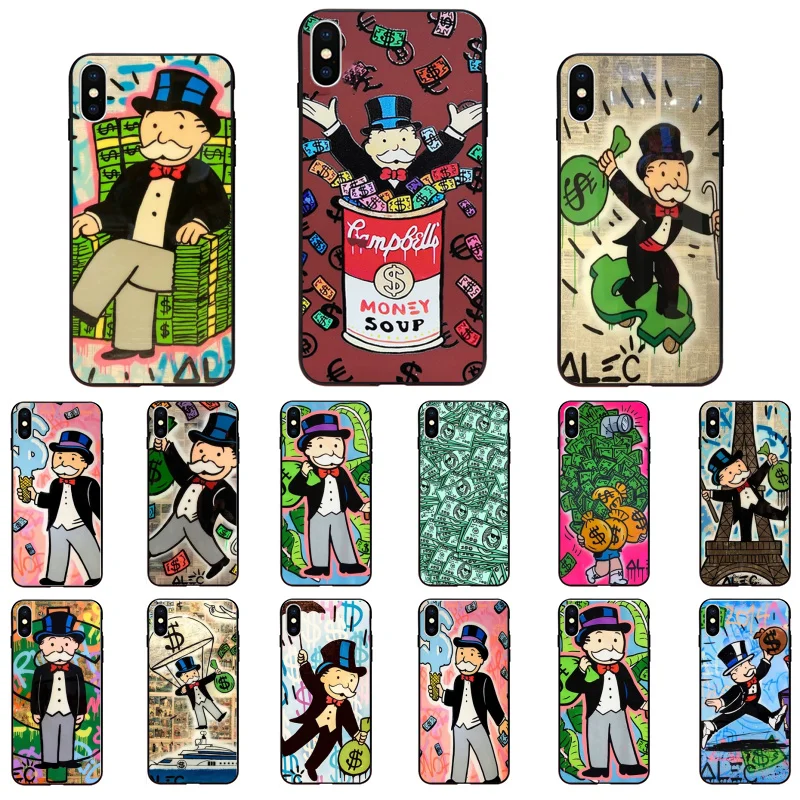 

Cartoon Dollar Monopoly Phone Case for iphone 13 12 11 Pro Max Case For iPhone 12mini XS MAX X XR SE2 8 7 PlusCase