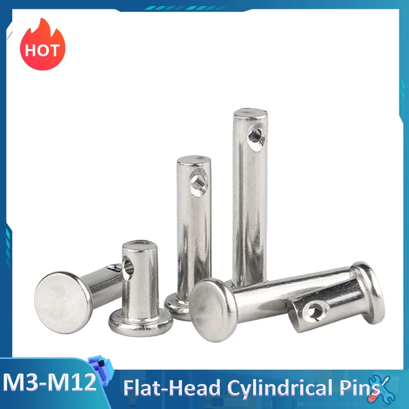 

M3 M4 M5 M6 M8 M10 M12 304 Stainless Steel Flat Head With Hole Positioning Pin Cylindrical Clevis Pins GB882