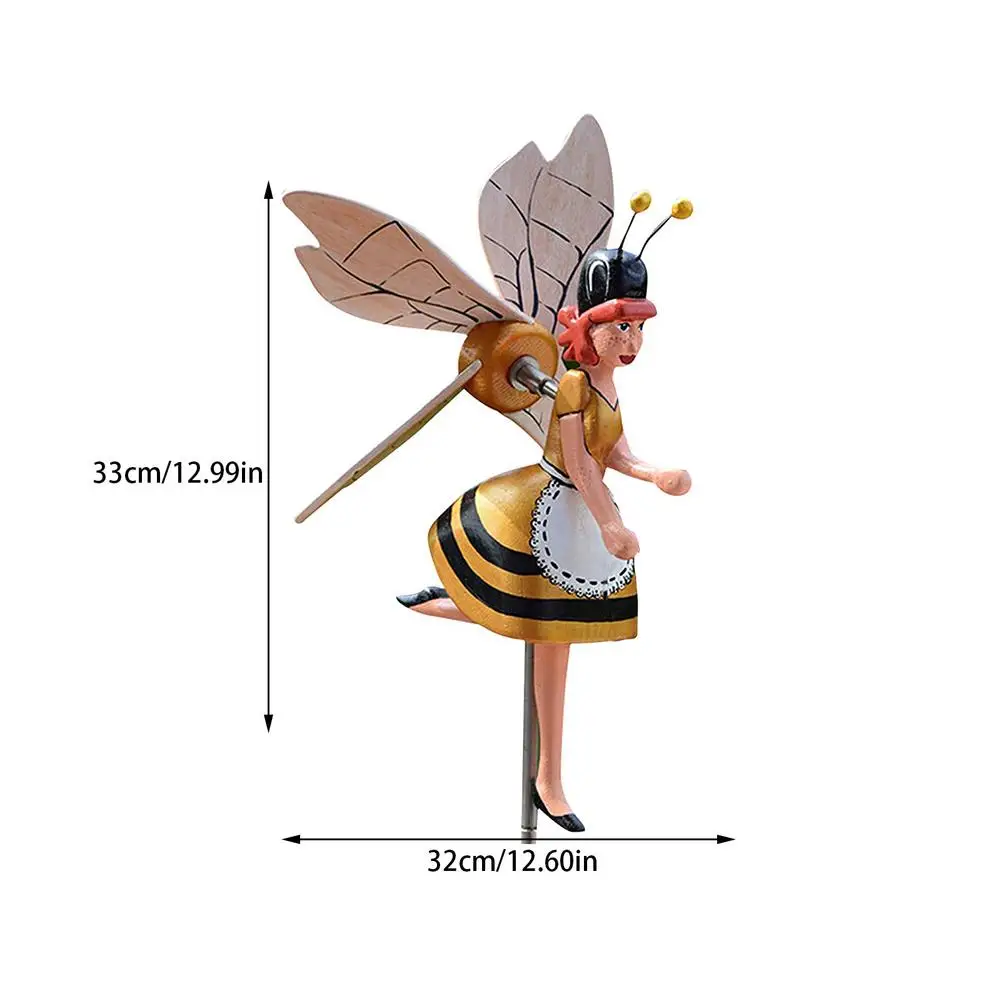 

Funny Windmill Garden Decoration Bee Fairy/Clown Wooden Statue Farm Outdoor Ornament Windmill Clown Personalized Courtyard