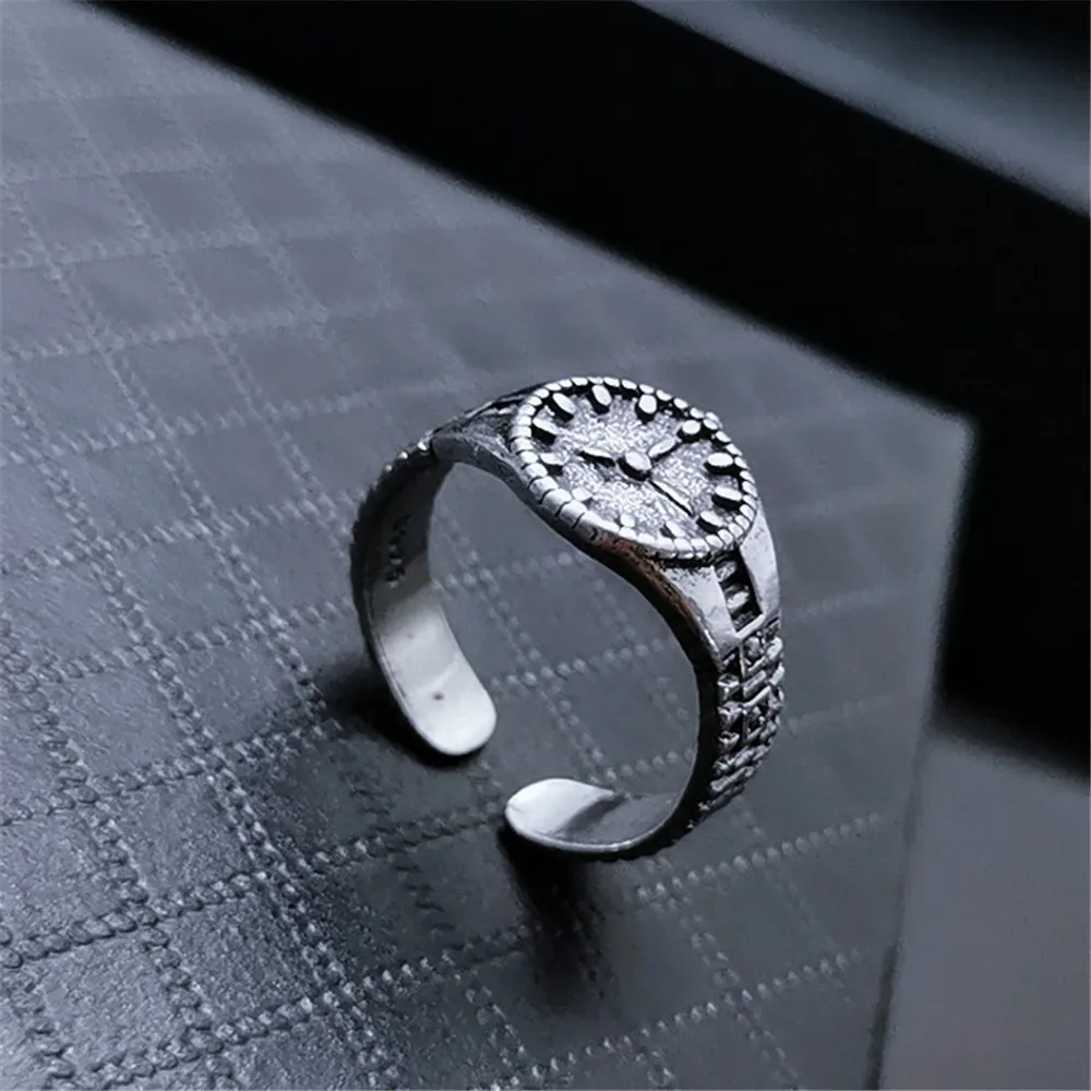 

Creative Fashion Punk Retro Geometric Watch Party Women Men Couple Open Ring Jewelry Jewelry Accessories Wholesale